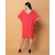 Φόρεμα μίντι “V” oversized κόκκινο