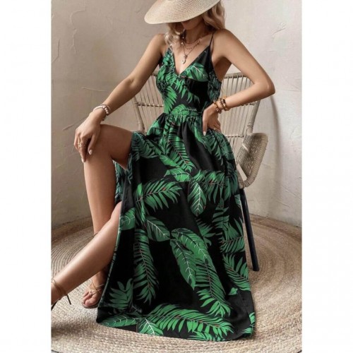Φόρεμα μάξι κρουαζέ floral 