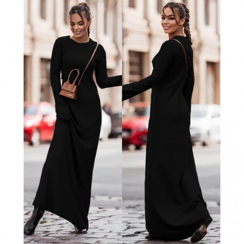 Φόρεμα basic maxi μαύρο