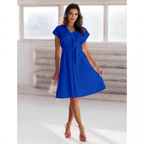 Φόρεμα basic midi κοντομάνικο κλος μπλε