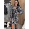 Φόρεμα mini animal print γκρι