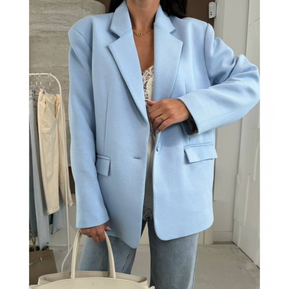 Σακάκι blazer ενισχυμένο γαλάζιο