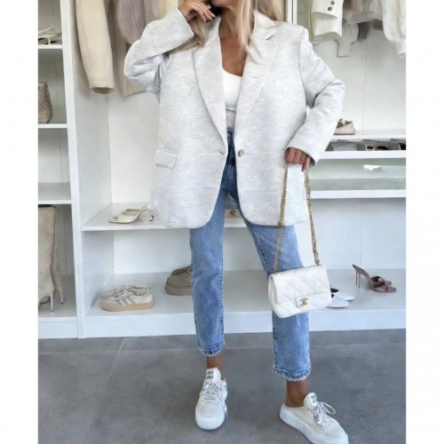 Σακάκι blazer ενισχυμένο γκρι