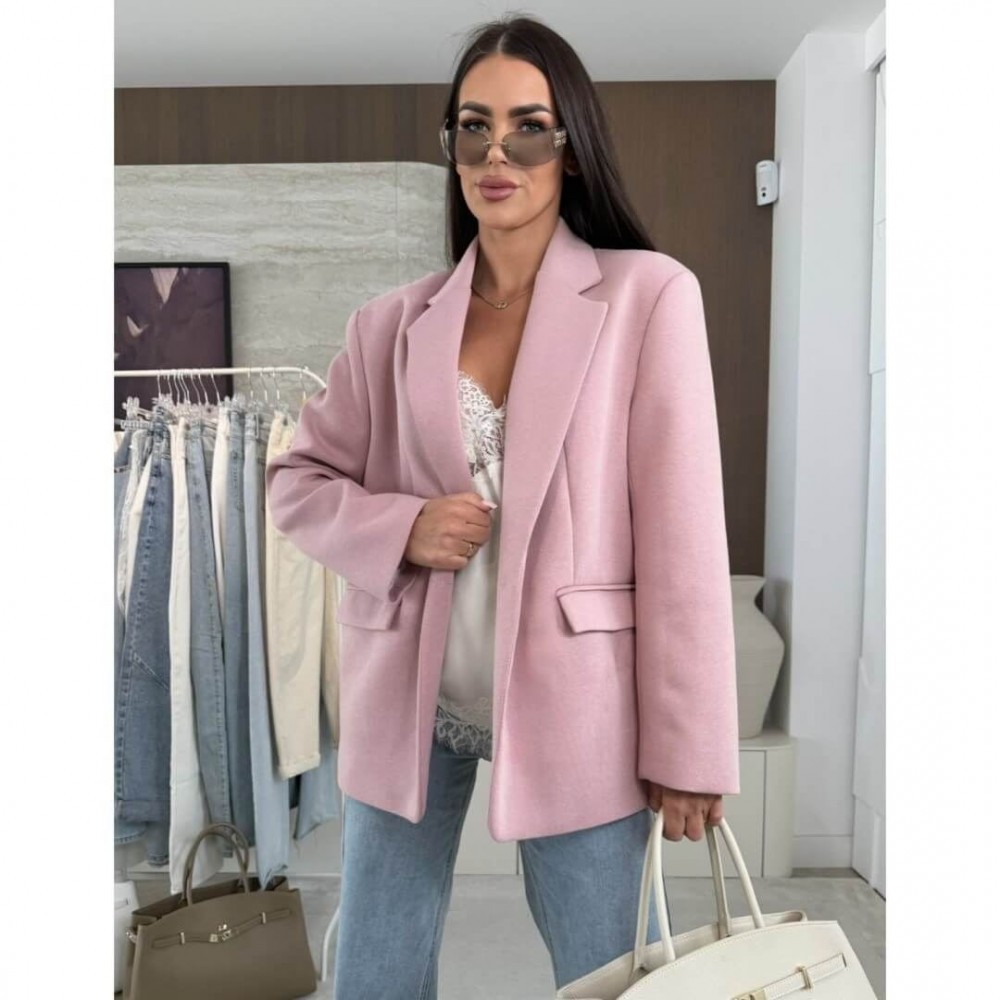 Σακάκι blazer ενισχυμένο ροζ