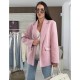 Σακάκι blazer ενισχυμένο ροζ