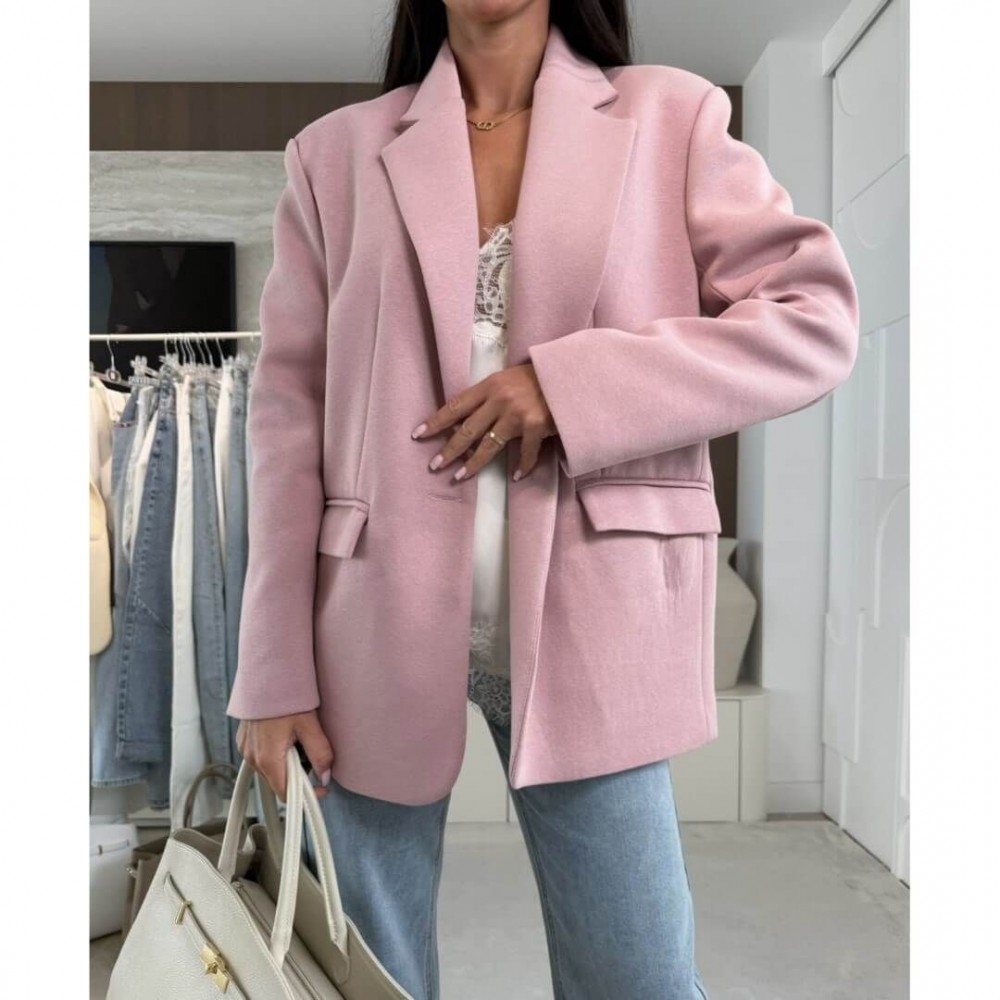 Σακάκι blazer ενισχυμένο ροζ