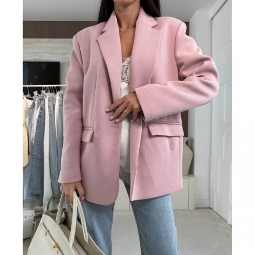 Σακάκι blazer ενισχυμένο ροζ