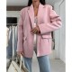 Σακάκι blazer ενισχυμένο ροζ