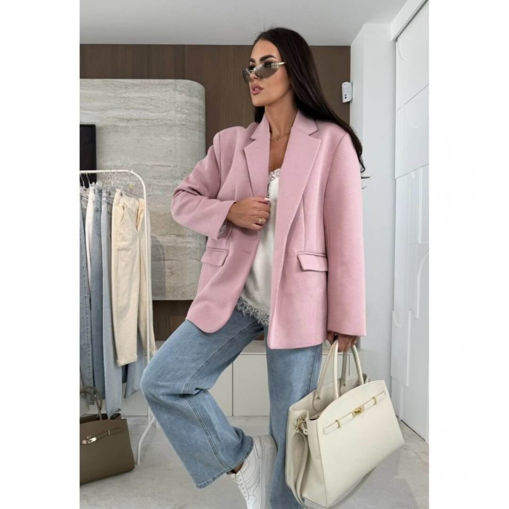 Σακάκι blazer ενισχυμένο ροζ