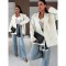 Σακάκι blazer με κουμπιά λευκό