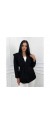 Σακάκι blazer με λεπτή ζώνη μαύρο