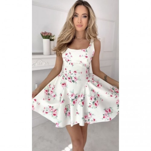Φόρεμα mini κλος floral λευκο