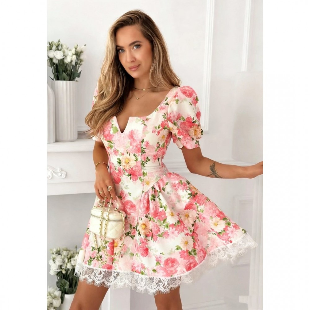 Φόρεμα midi floral κλος λευκό