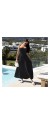 Φόρεμα strapless maxi με βολάν μαύρο