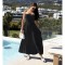Φόρεμα strapless maxi με βολάν μαύρο