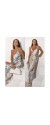 Φόρεμα maxi satin floral γαλάζιο
