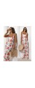 Φόρεμα maxi satin floral κόκκινο