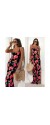 Φόρεμα maxi satin floral μαύρο