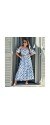 Φόρεμα maxi strapless με μανίκι πουά γαλάζιο