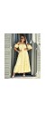 Φόρεμα maxi strapless με μανίκι πουά κίτρινο