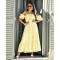 Φόρεμα maxi strapless με μανίκι πουά κίτρινο
