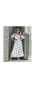 Φόρεμα maxi strapless με μανίκι πουά λευκό