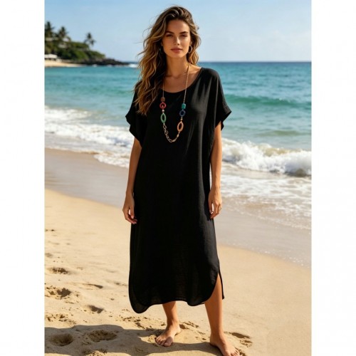 Φόρεμα midi oversized μαύρο
