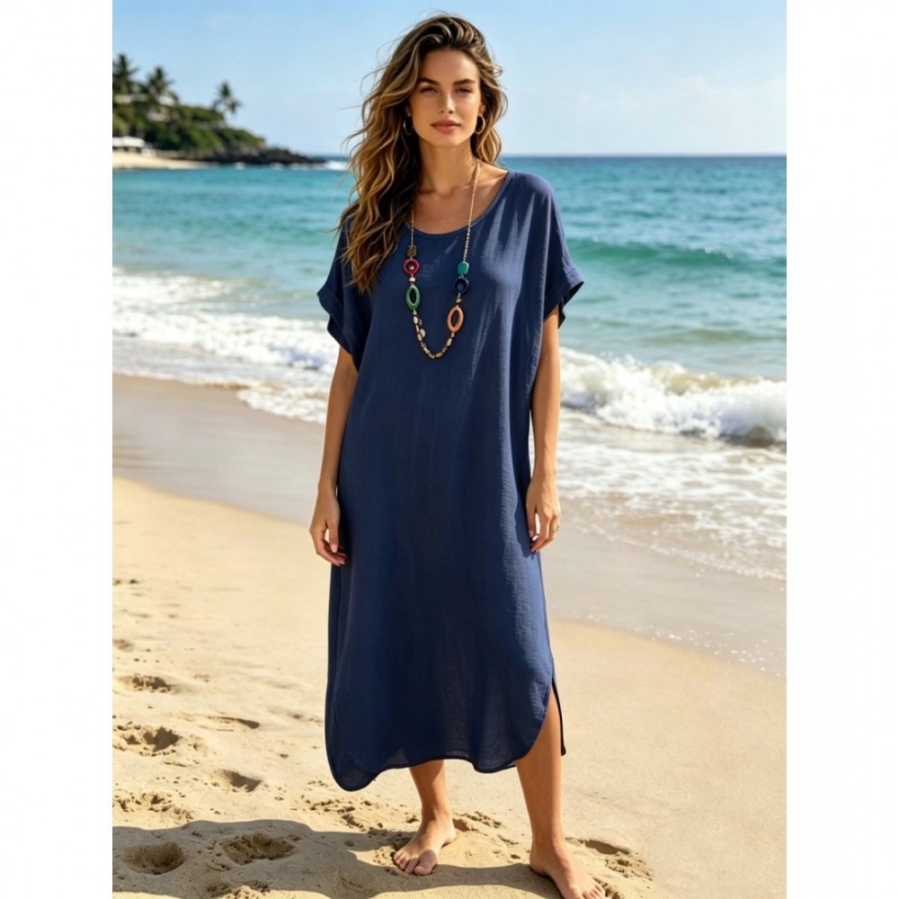 Φόρεμα midi oversized μπλε
