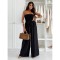 Ολόσωμη φόρμα strapless με βολάν στη μέση μαύρη