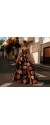 Φόρεμα maxi τιραντέ με σκισίματα floral μαύρο