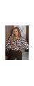 Πουκάμισο basic animal print καφέ