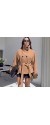 Παλτό κοντό με ζώνη και κουμπιά καμηλό