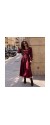 Φόρεμα satin midi με ζώνη μπορντό