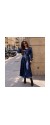 Φόρεμα satin midi με ζώνη μπλε