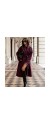 Παλτό μακρύ κλασικό με ζώνη και κουμπιά μπορντό